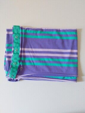 ivivva by Lululemon Village Chill Scarf Striped Snap Infinity Wrap Purple Teal